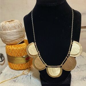 LOFT scalloped medallion necklace